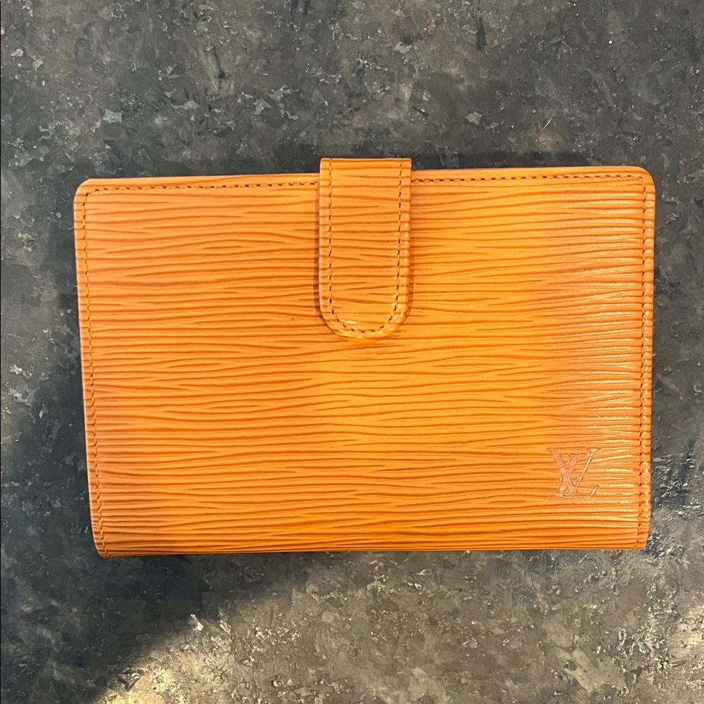Louis Vuitton Vibrant Orange Textured Wallet